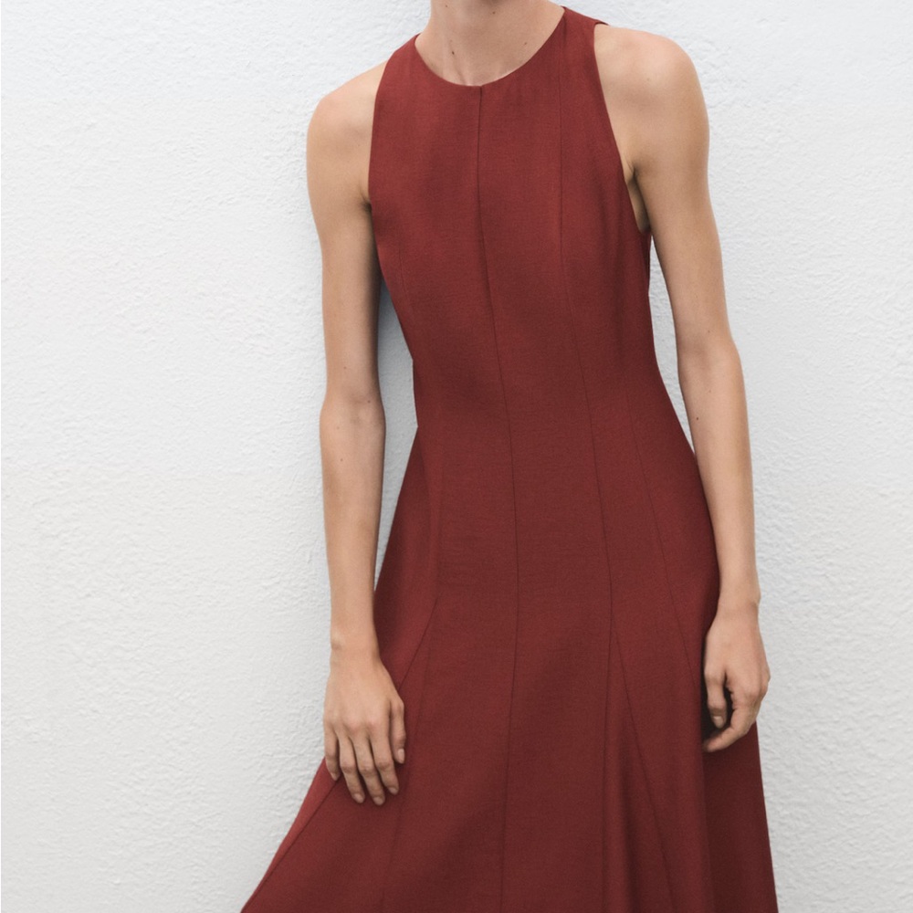 Mango Rich Red Midi Dress